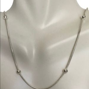 Sterling Silver Beaded Ball Station Necklace